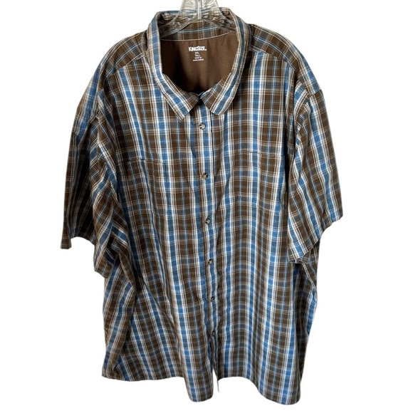 Wrangler Blue and Brown Casual Button Down Shirt - Picture 2 of 5
